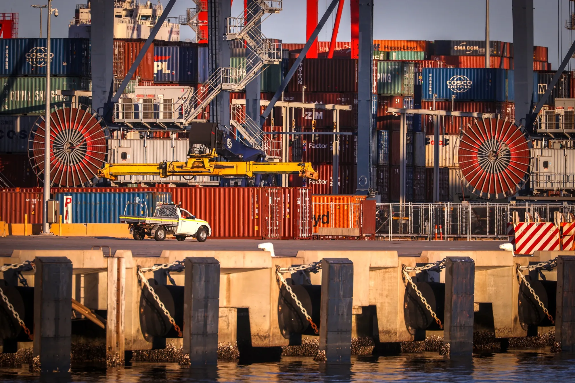 Shipping containers at Port Botany in Sydney, New South Wales, Australia.