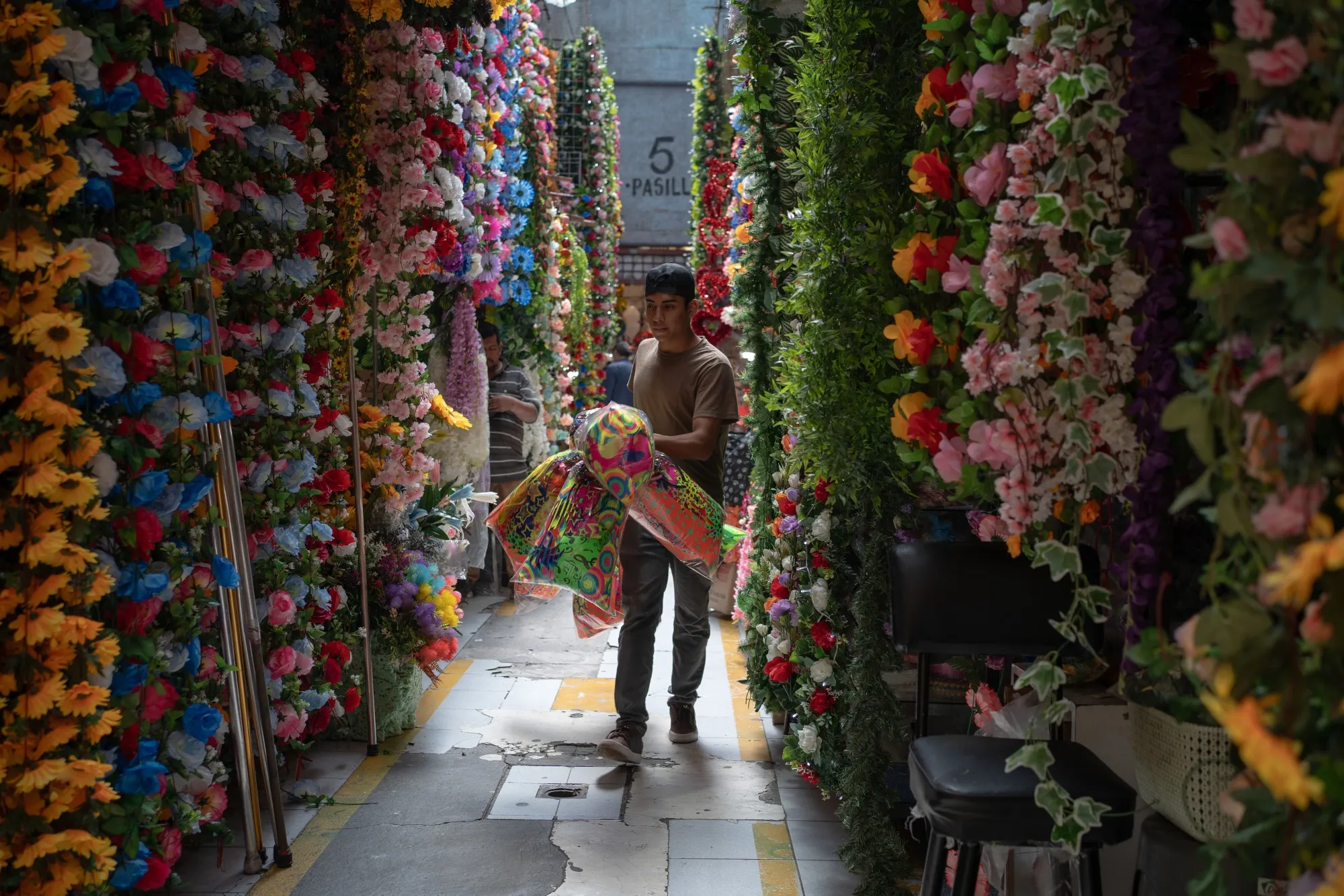 A shopper in La Merced market in Mexico City, Mexico, on Thursday, Feb. 8, 2024.&nbsp;