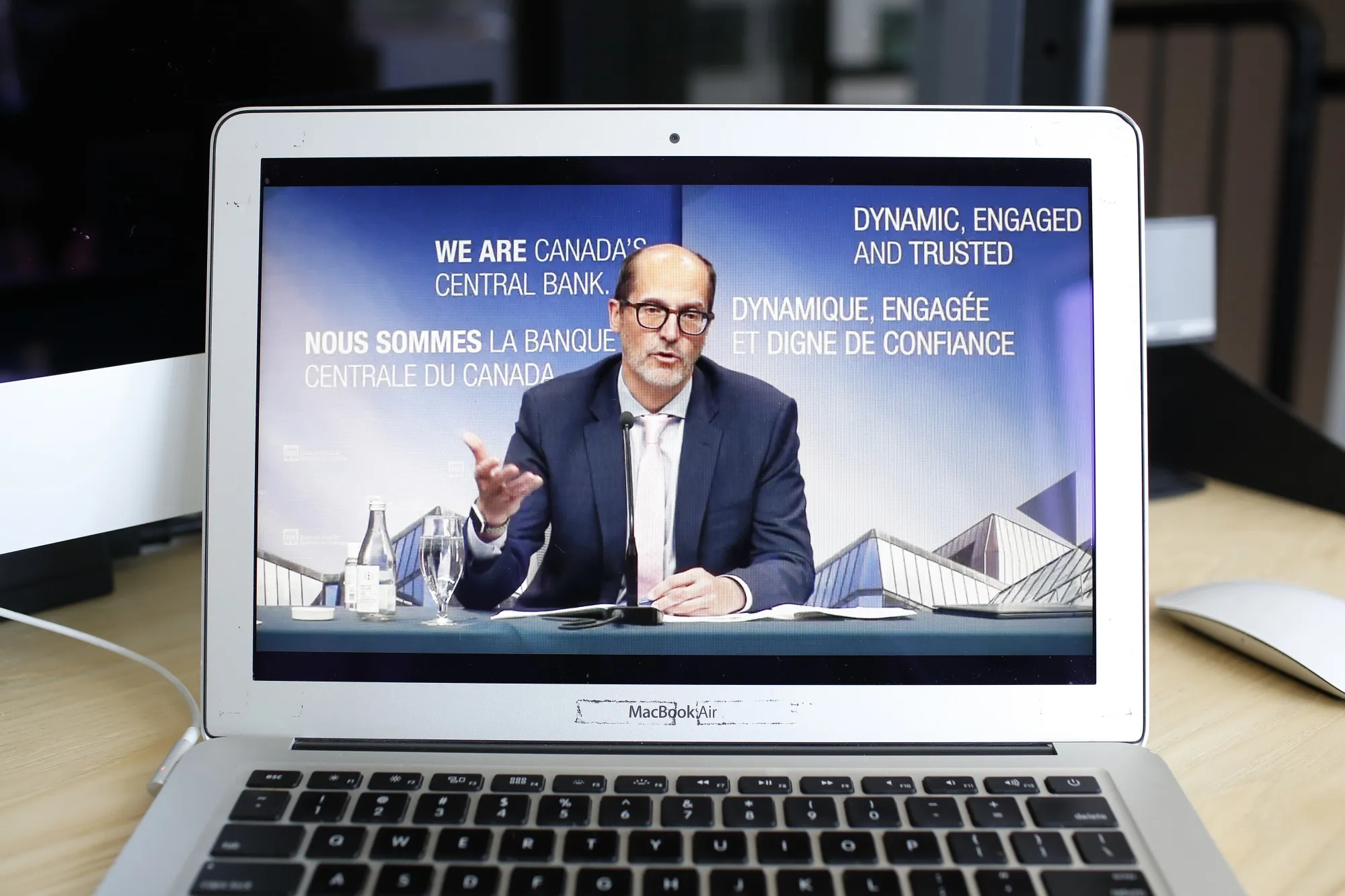 Toni Gravelle speaks during a Bank of Canada video conference in June 2020.