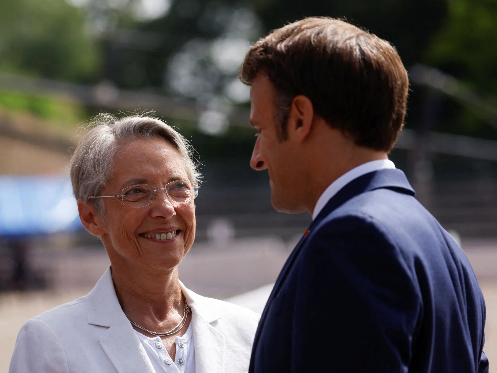 Elisabeth Borne and Emmanuel Macron.