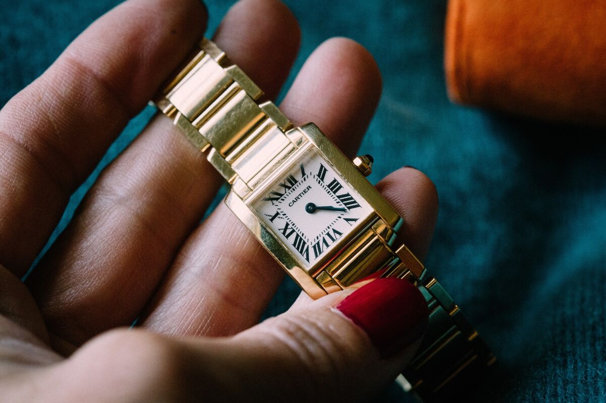 mens cartier tank gold