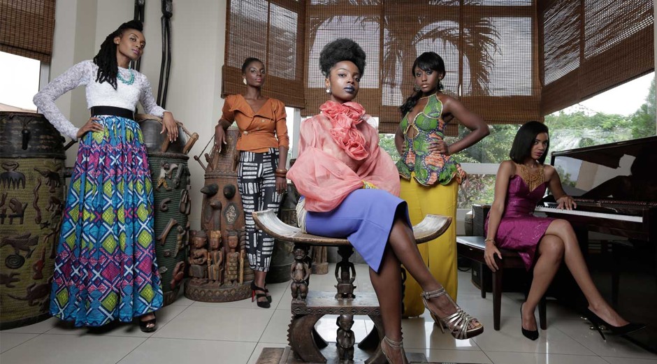 The cast of 'An African City,' left to right: Esosa E., Maame Adjei, MaameYaa Boafo, Nana Mensah, and Marie Humbert.