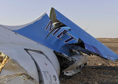 Metrojet tail section remains