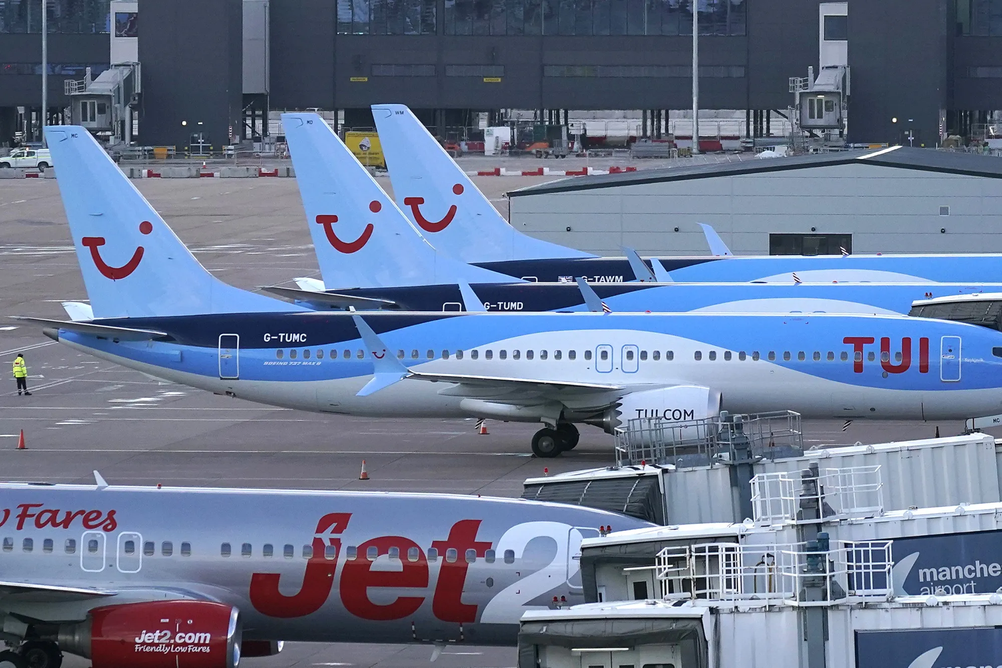 TUI Boeing 737 Max 8 jets in Manchester.
