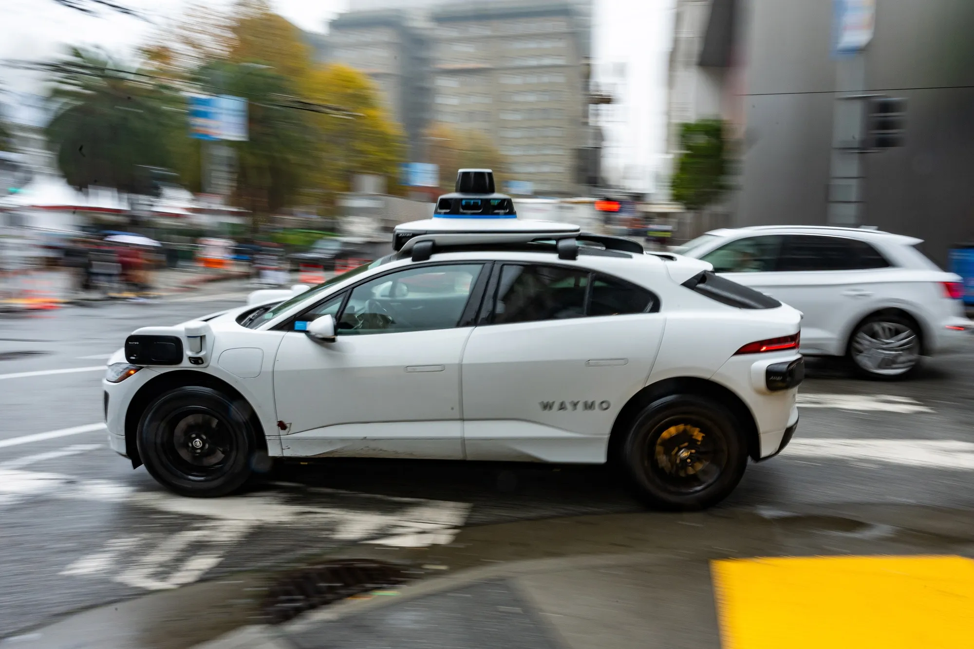 A Waymo autonomous taxi in San Francisco in 2025.