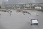 Interstate highway 45 is submerged from the effects of Hurricane Harvey seen during widespread flooding in Houston, Texas, U.S. August 27, 2017. 