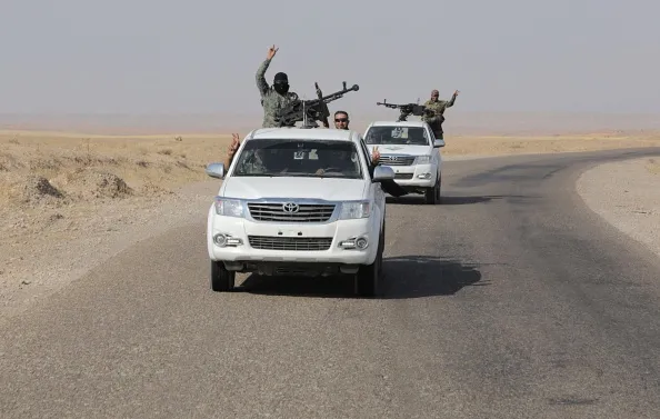 Iraqi troops traveling in style.
