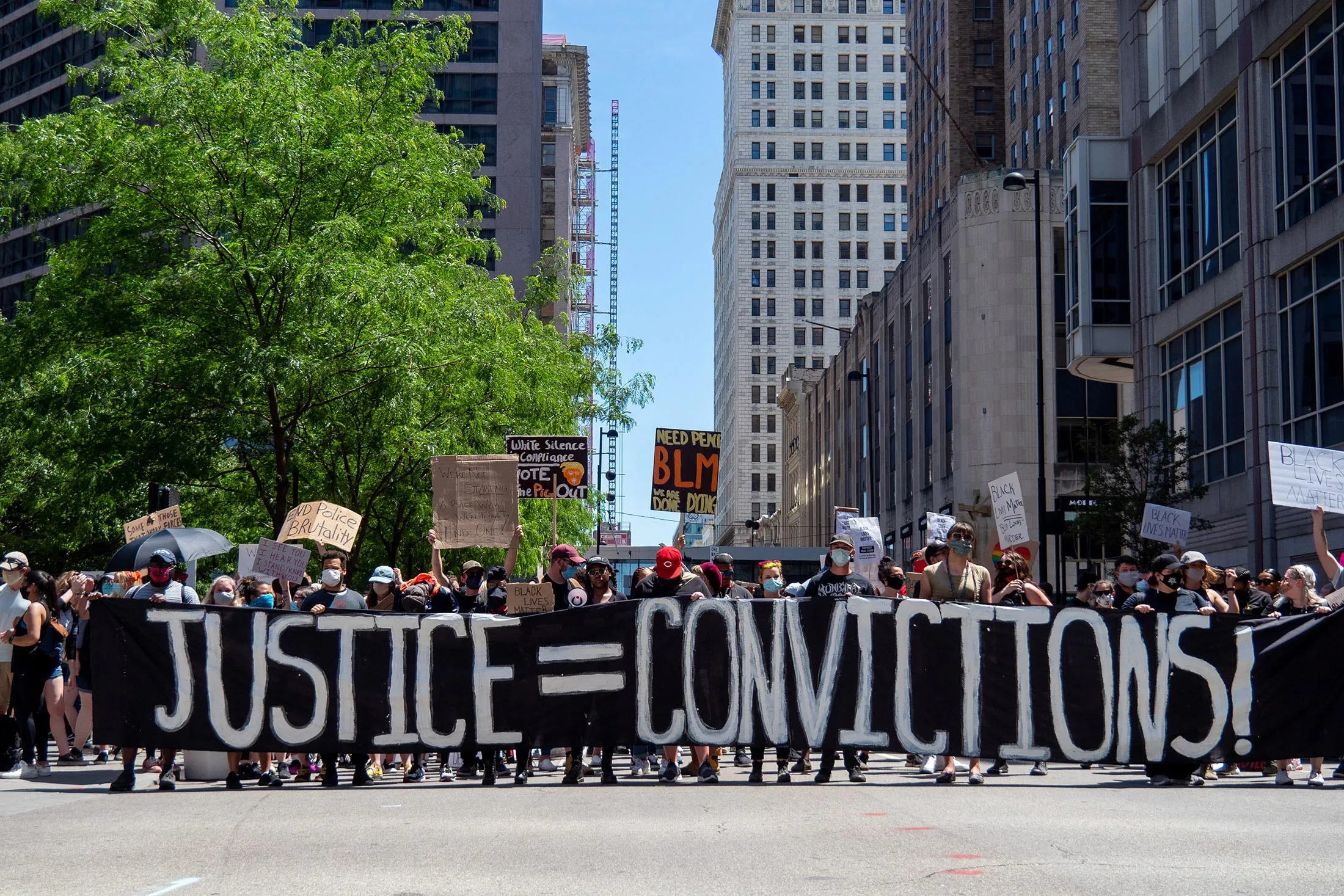 Marching to the courthouse to protest George Floyd’s murder, June 2020.