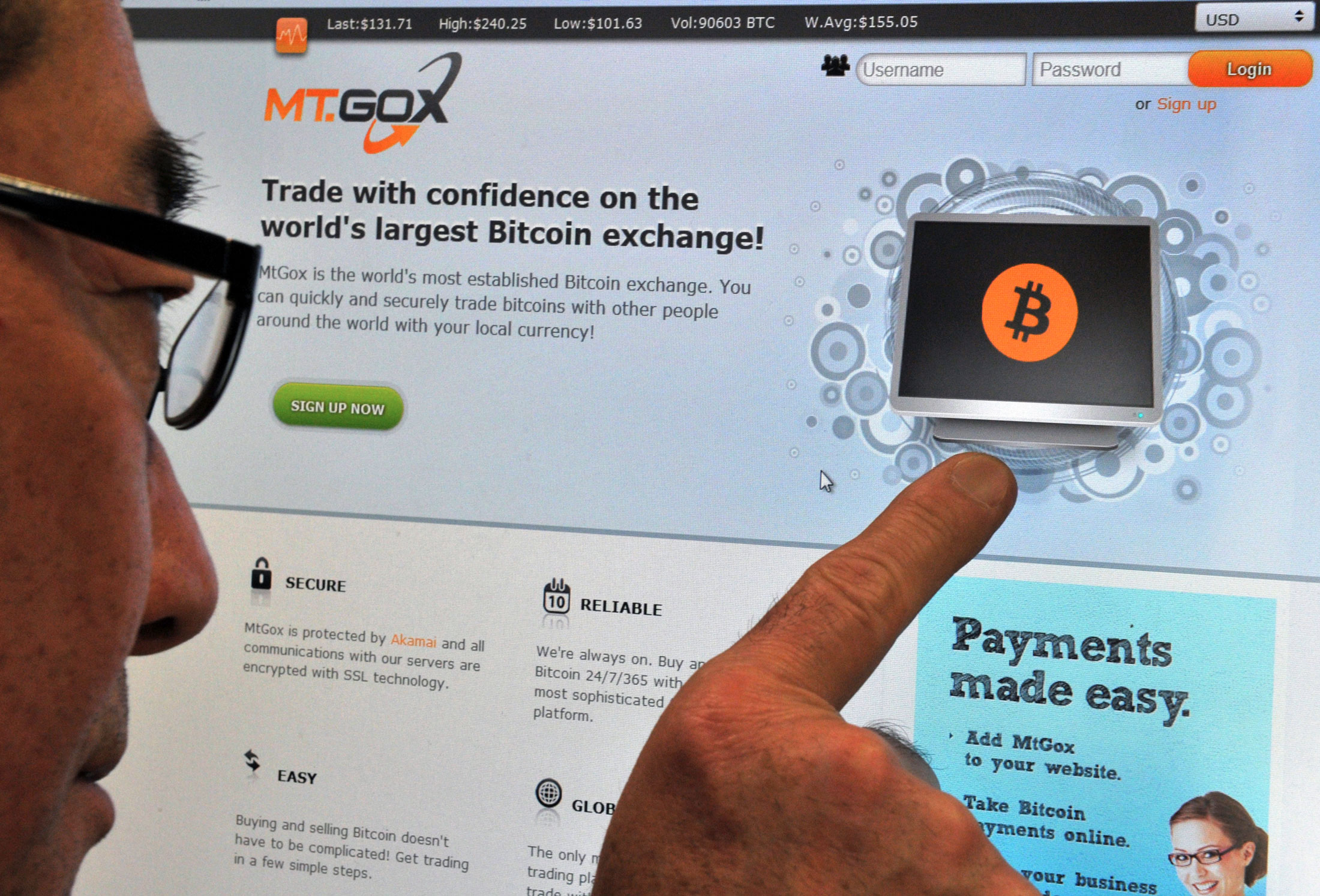 Trading pay. MTGOX logo.