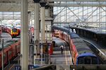 South Western Railways trains at London Waterloo station in London, UK.