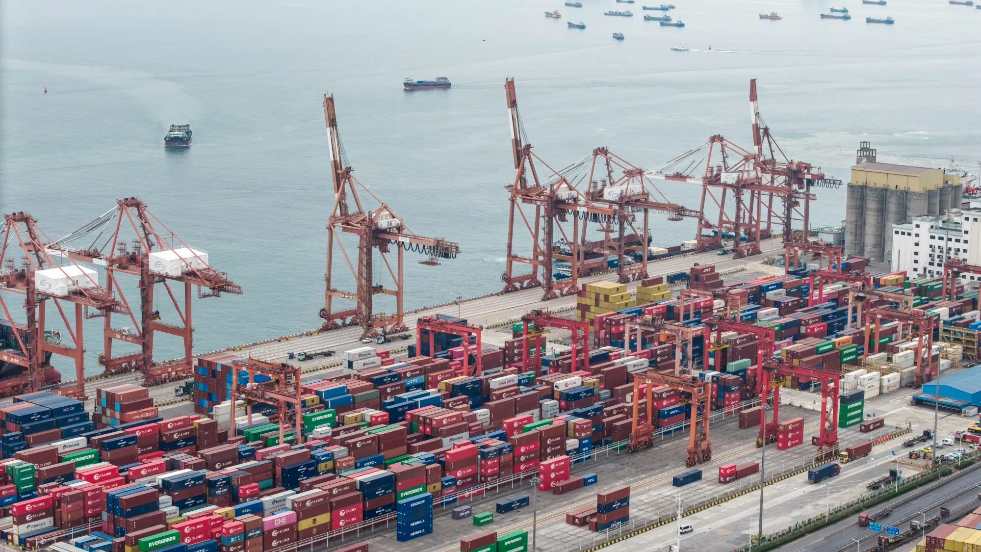 Shipping containers at a port in Shenzhen, China.