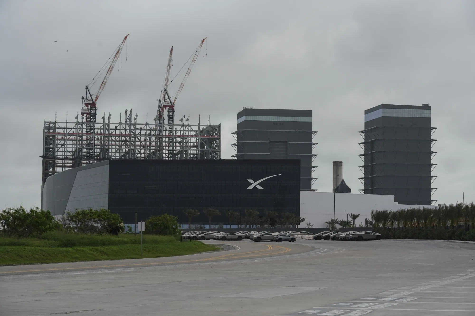 The SpaceX Starbase industrial complex and rocket launch facility in Starbase, Texas, on April 30.