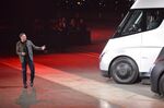 Elon Musk unveils the Tesla Semi truck in 2017.