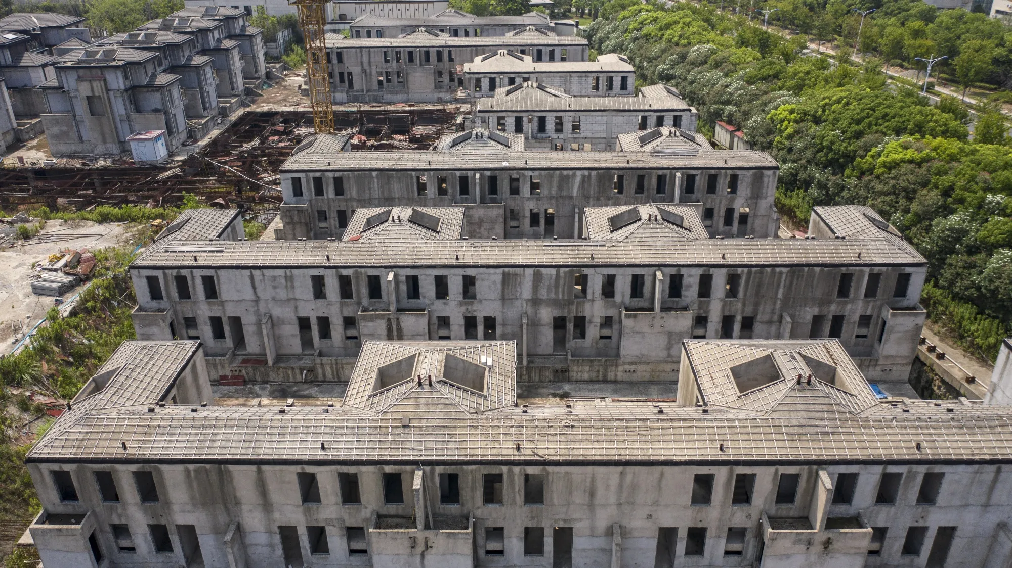 Residential buildings under construction&nbsp;in Shanghai.