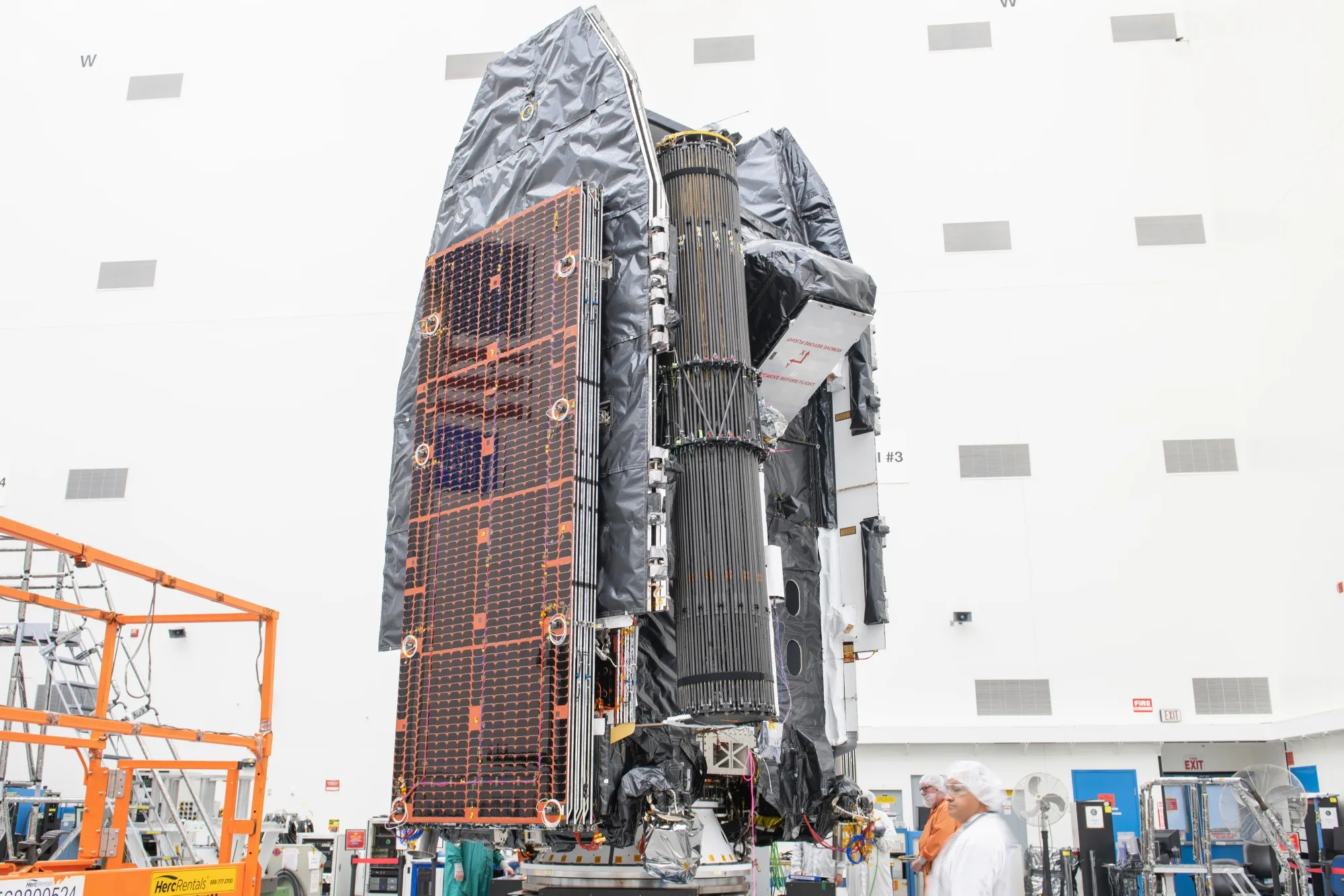 The ViaSat 3 satellite at Boeing's facility.