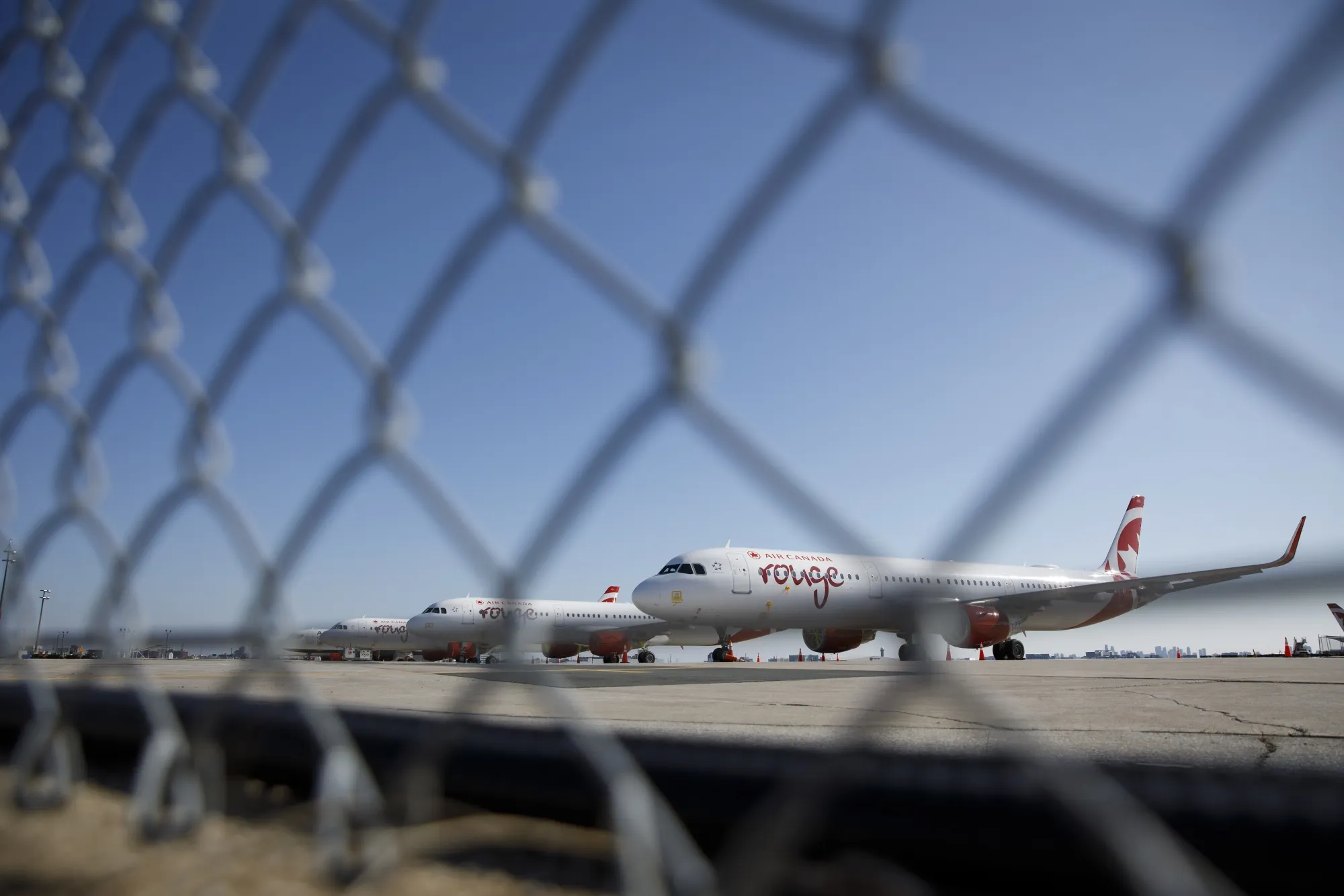 Air Canada aircraft sit on the tarmac at Toronto Pearson International Airport&nbsp;in Toronto, Ontario, Canada, on&nbsp;April 8.&nbsp;