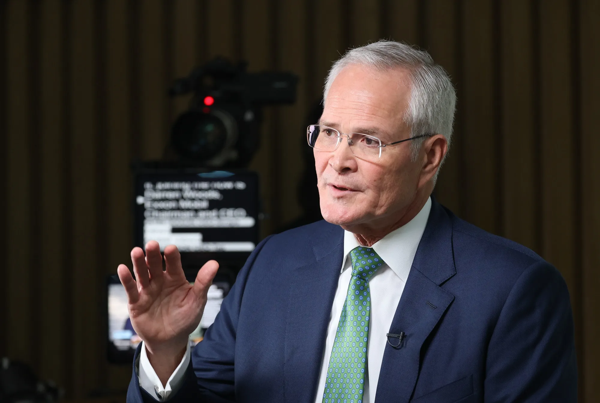 Darren Woods, chairman and chief executive officer Exxon Mobil Corp. at the COP29 climate conference in Baku, Azerbaijan.