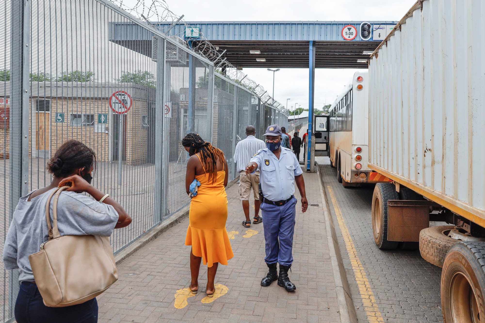 People line up at the Beitbridge border between South Africa and Zimbabwe near Musina, on Jan. 8.