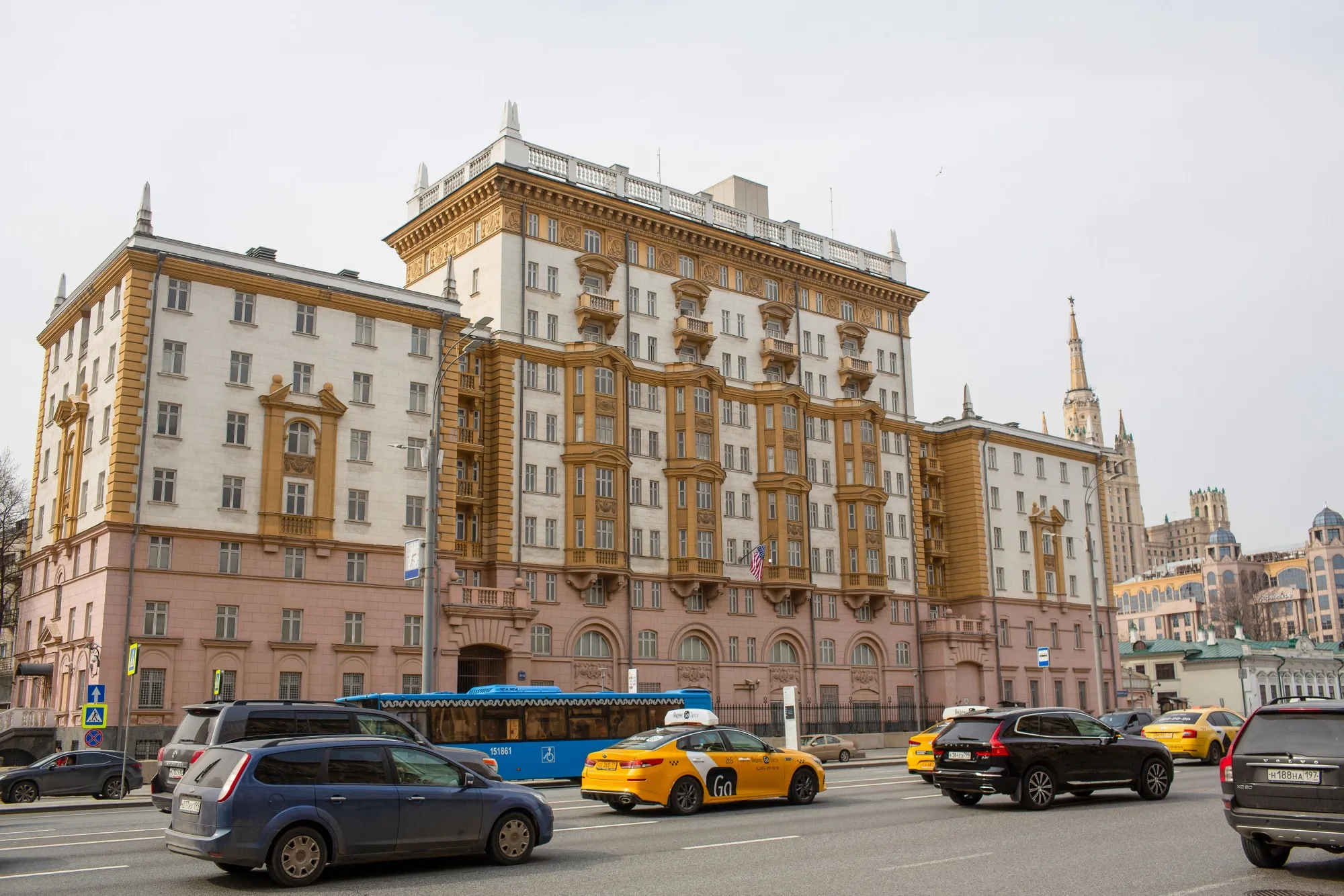 The U.S. embassy in Moscow, Russia.