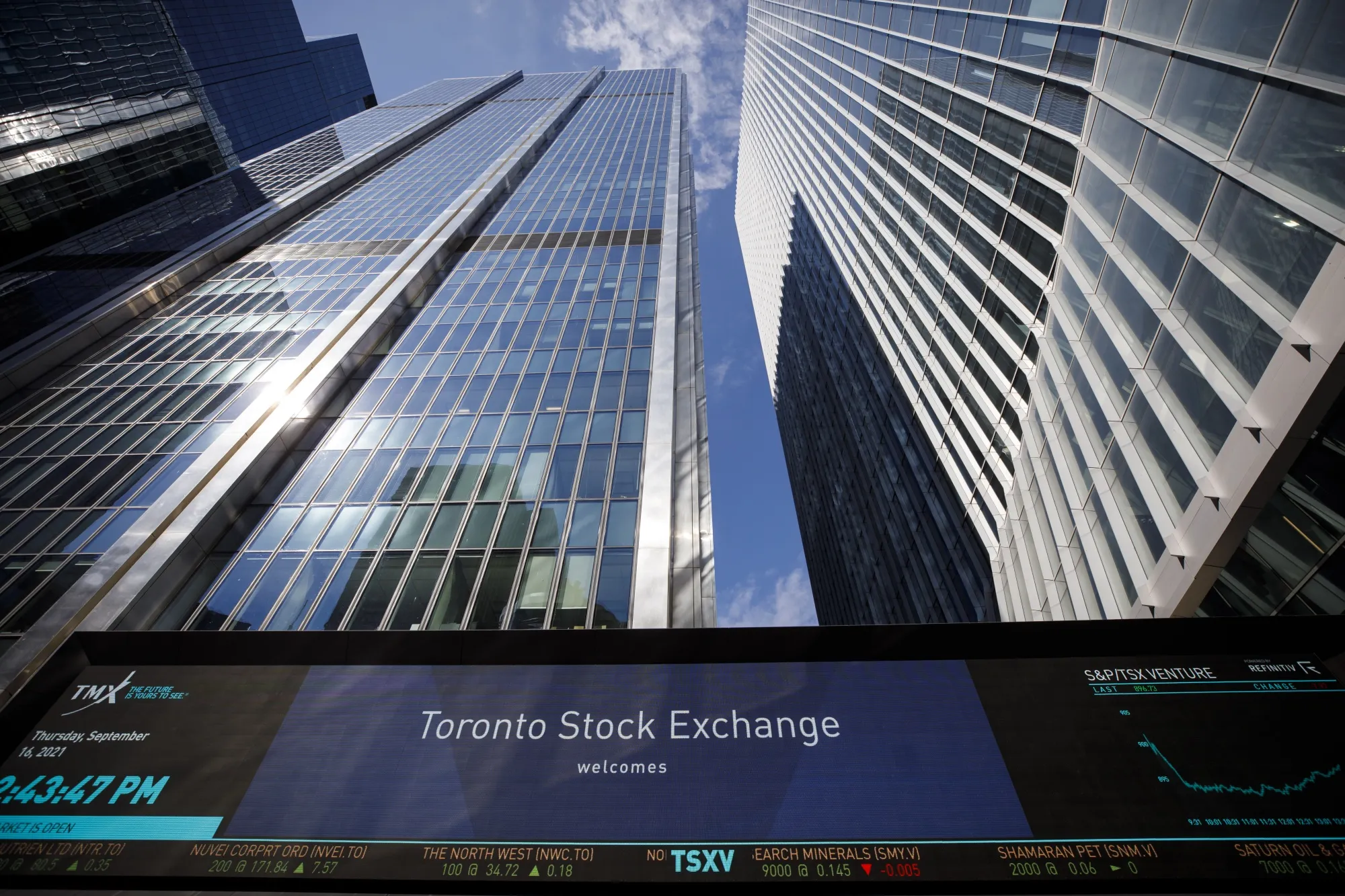 The Toronto Stock Exchange in the city’s financial district.
