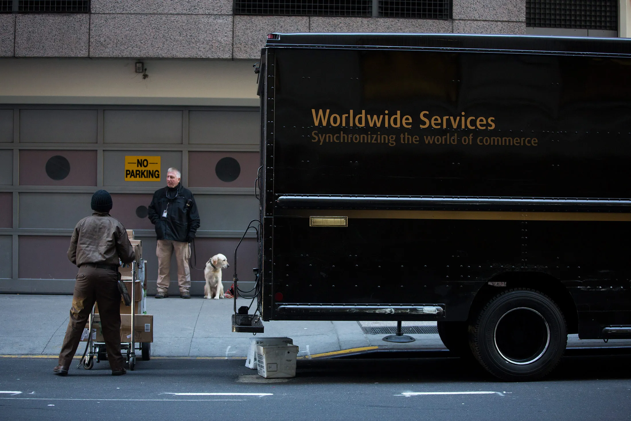 A United Parcel Service Inc. (UPS) driver delivers packages in New York.
