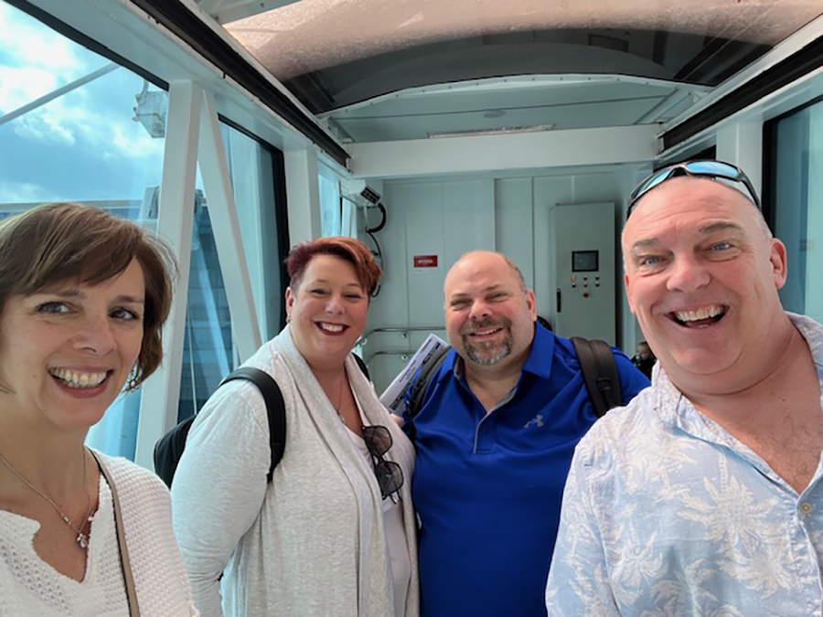 Chris Anderson and his wife, center, with Deirdre Virvo and her fiancé.