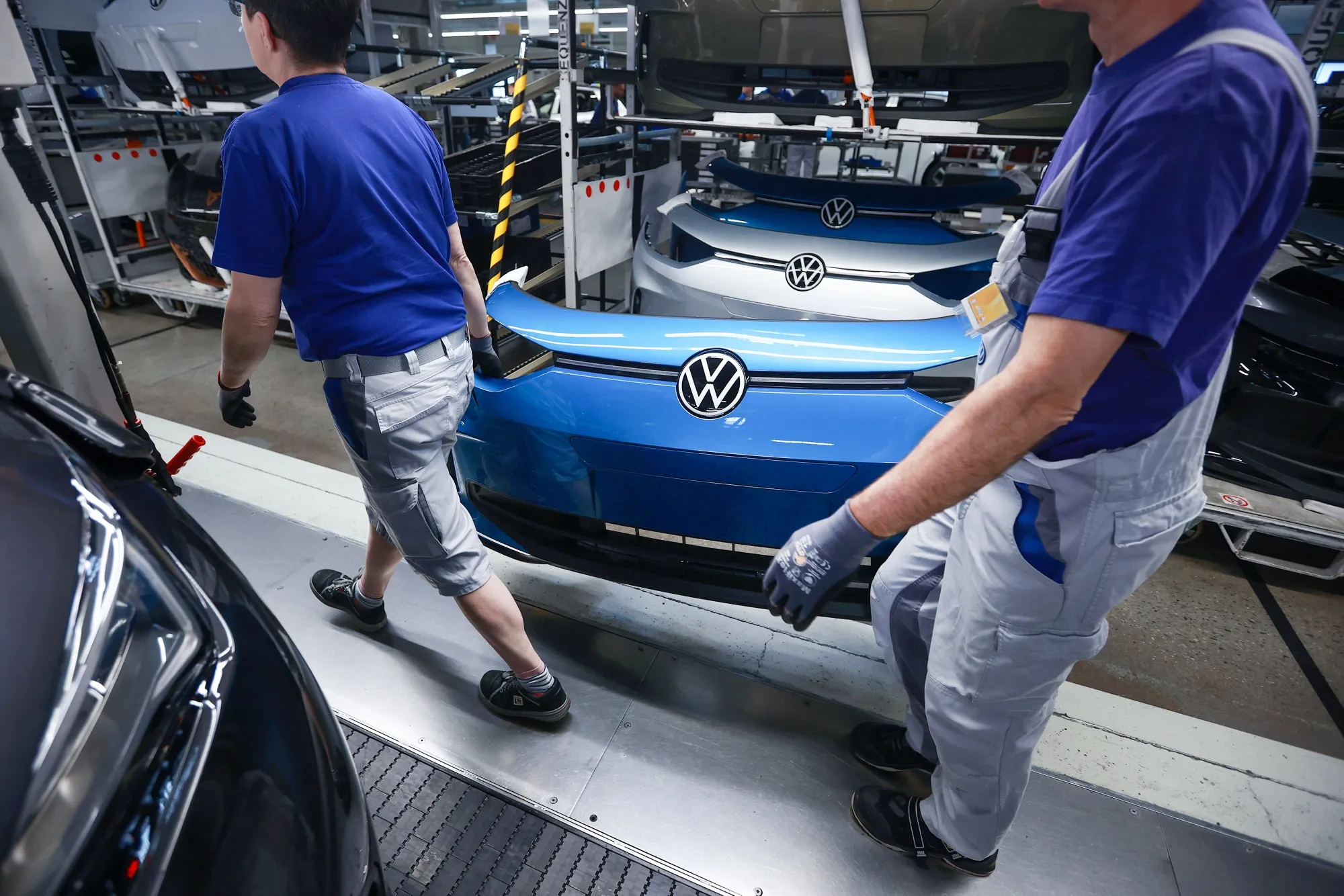 VW ID.3 electric vehicle assembly.