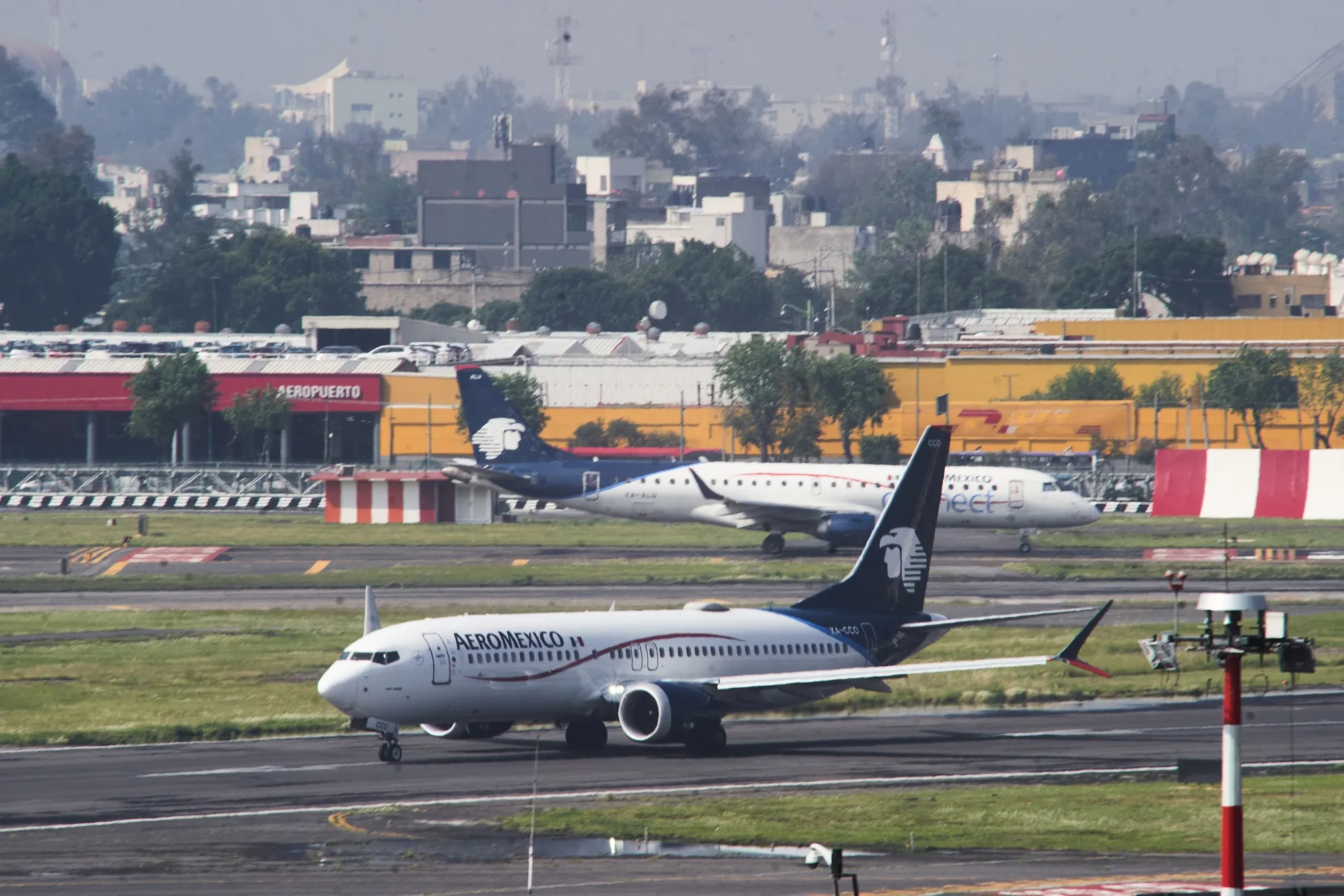 Aeromexico aircraft at Benito Juarez International Airport&nbsp;in Mexico City.
