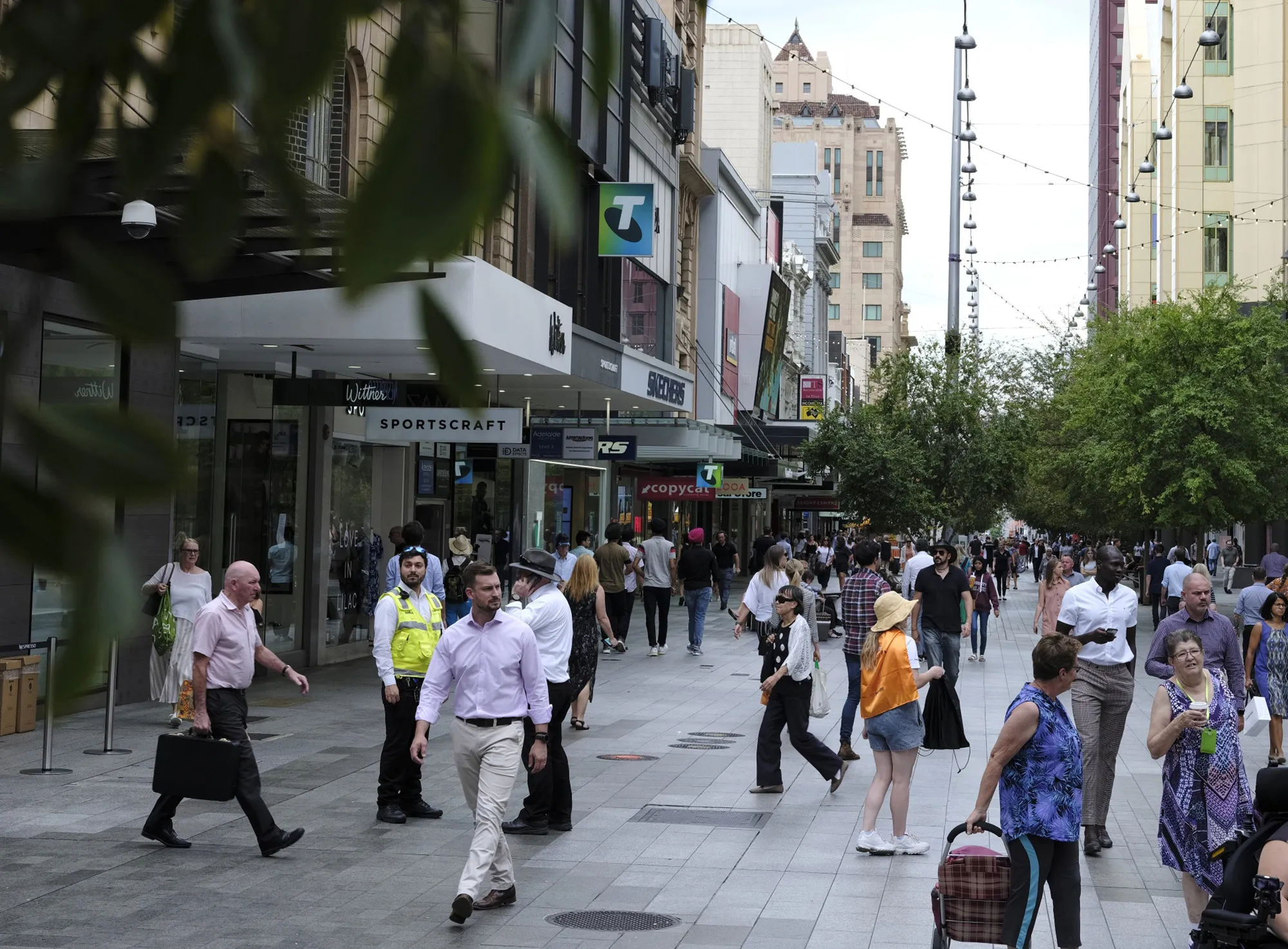 Shoppers and pedestrians walk through Rundle Mall in Adelaide, Australia, on&nbsp;Feb. 11.