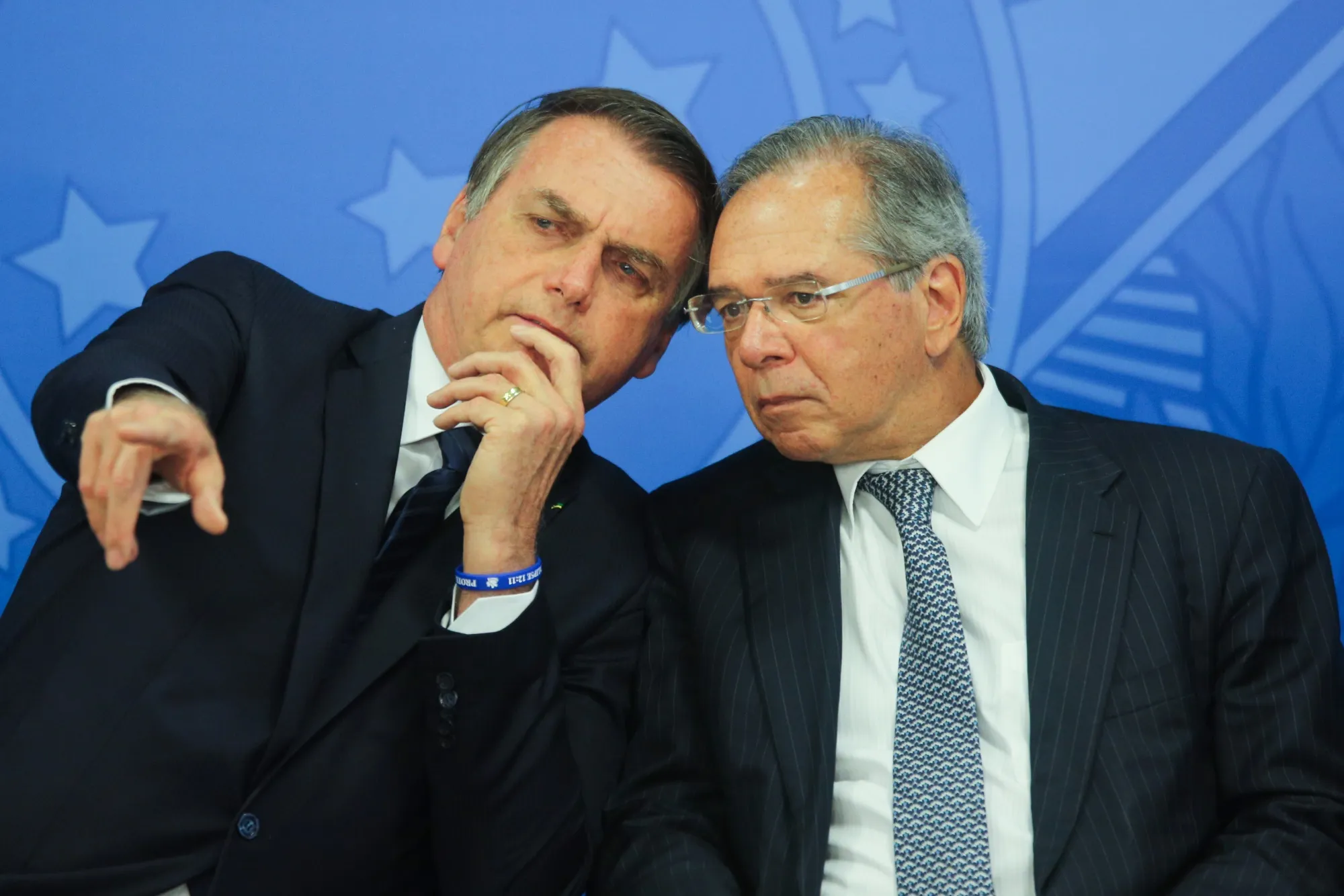 Jair Bolsonaro, left, and Paulo Guedes