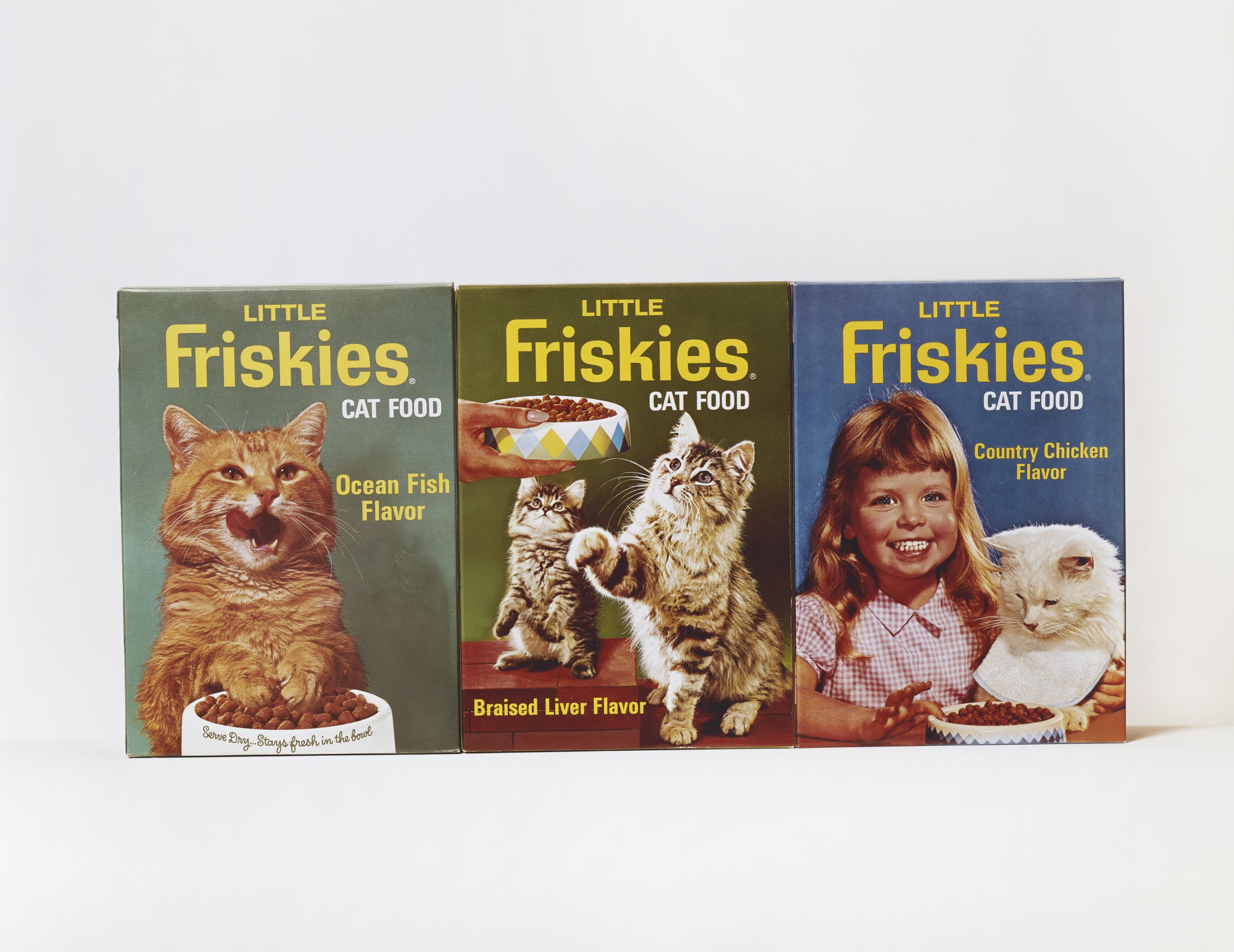 Cat food boxes against white background Photographer: Archive Photos/Archive Photos