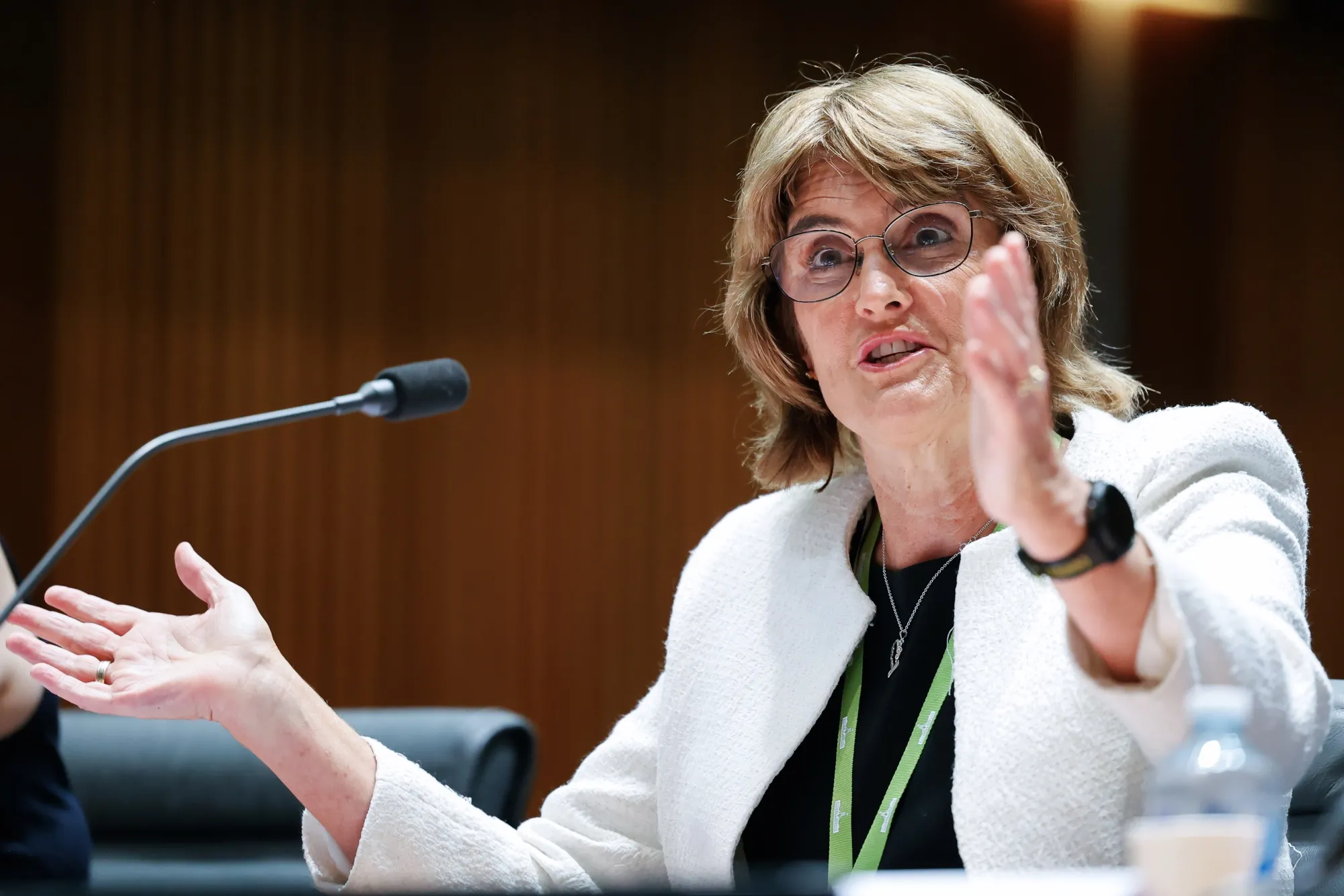 Michele Bullock, governor of the Reserve Bank of Australia, speaks during a hearing before the House of Representatives economics committee in Canberra, Australia, on Friday, Feb. 6, 2026. 