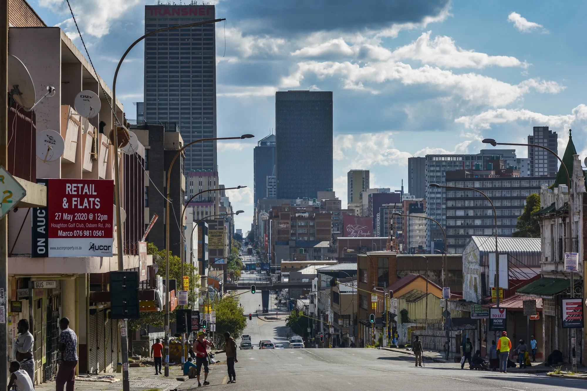 Commercial office buildings stand in the skyline in the the Central Business District (CBD) of Johannesburg, South Africa on April 6.