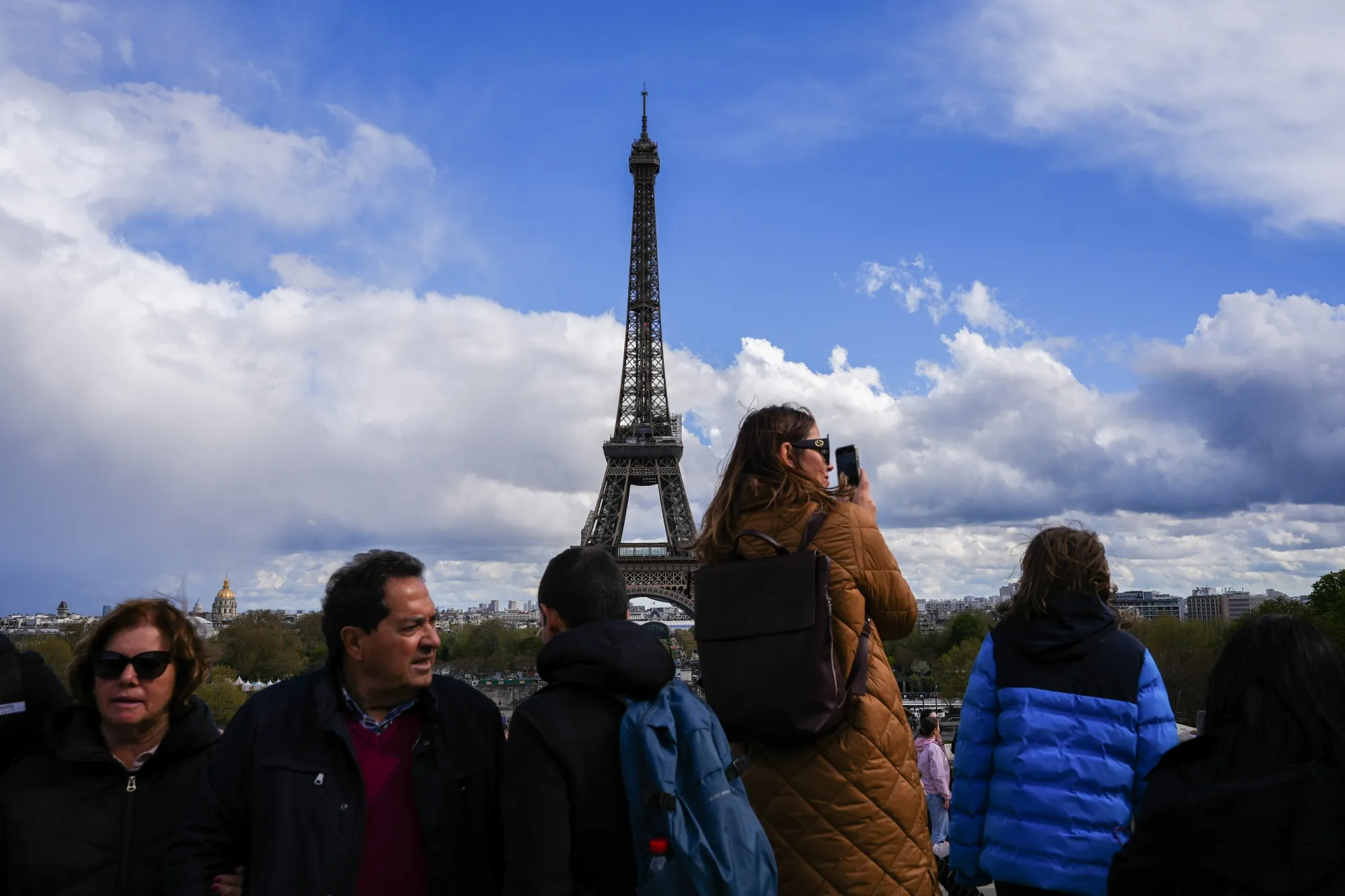 Eiffel tower at Trocadero Square in Paris.