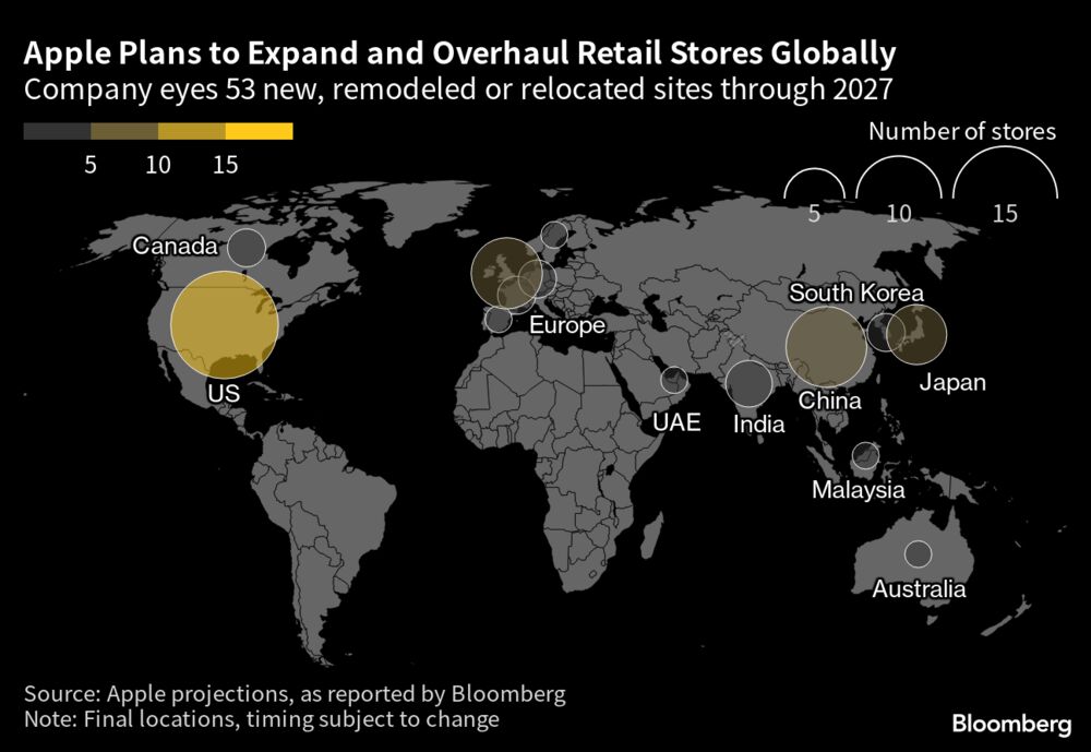 アップル、小売り強化で中国とインドへ進出拡大－横浜に新店舗も計画 - Bloomberg