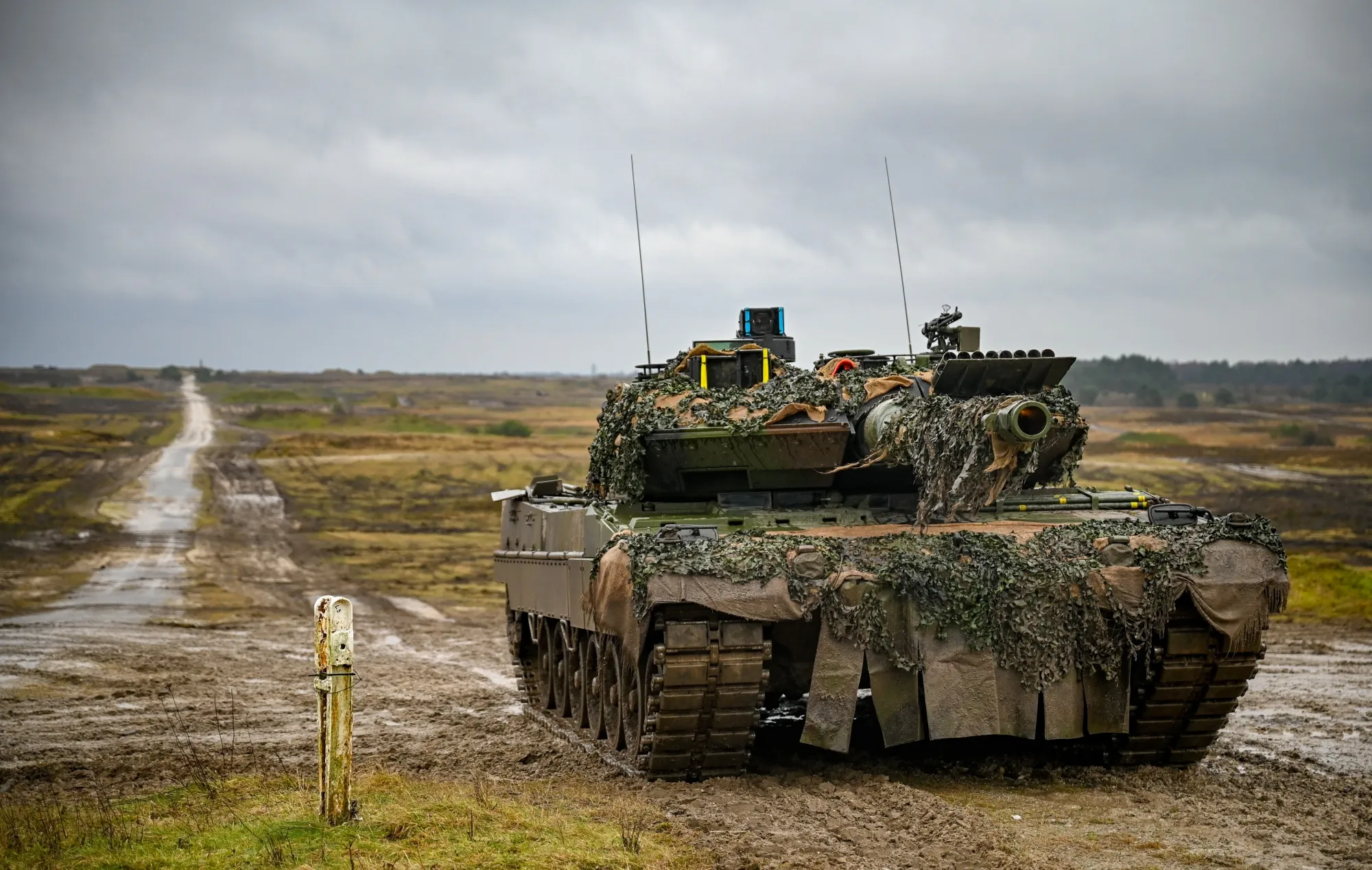 A Leopard battle tank&nbsp;in Augustdorf, Germany.&nbsp;