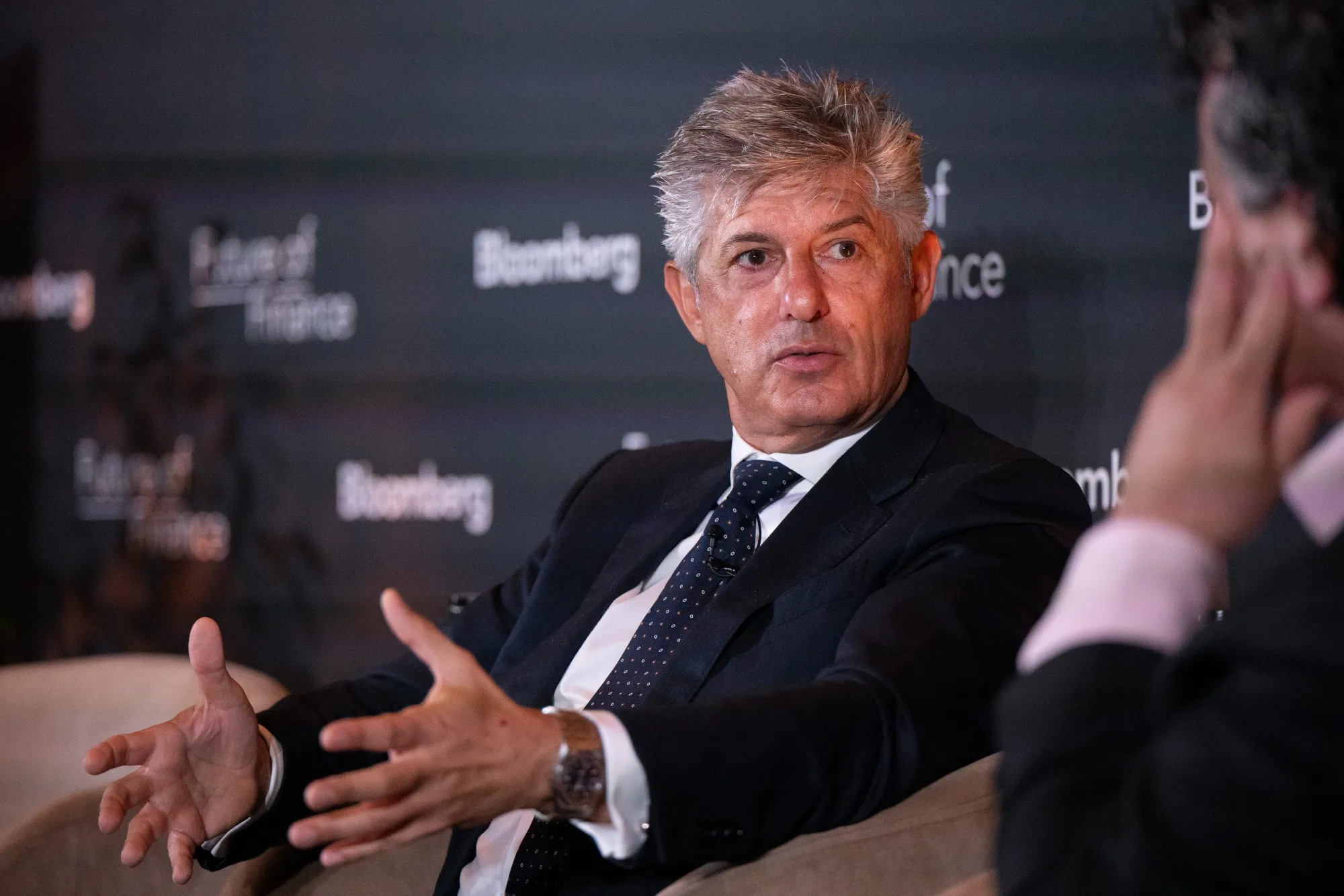 Marco Patuano at the Bloomberg Future of Finance conference in Madrid.