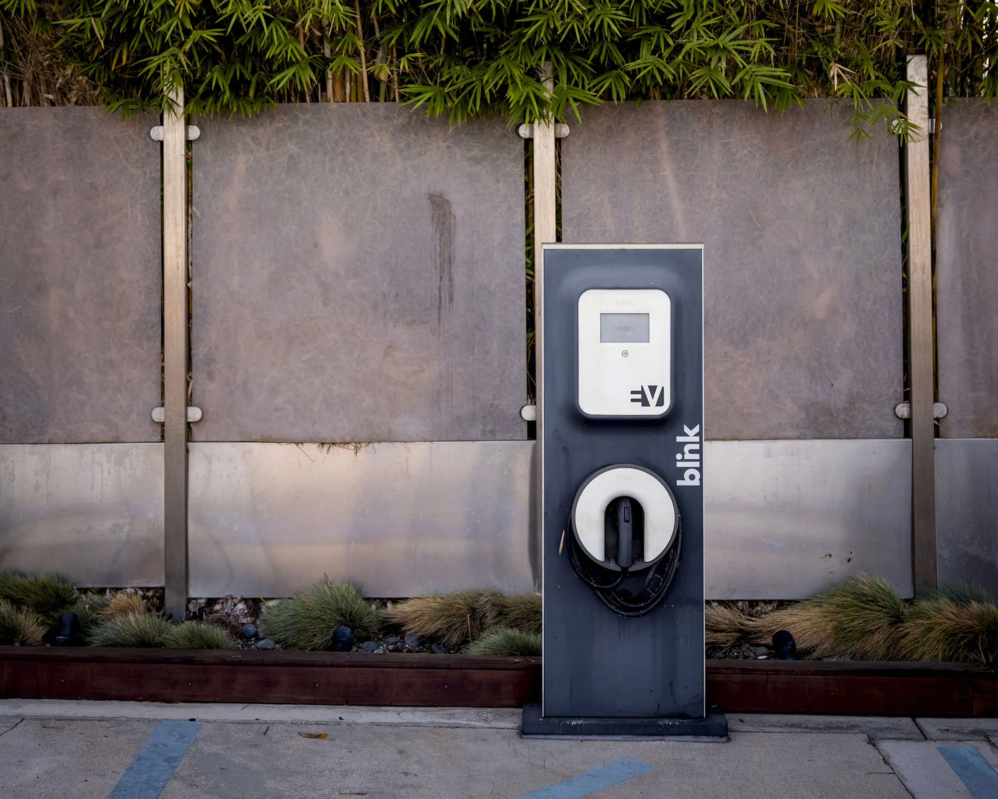 A Blink EV car charging station in San Diego.