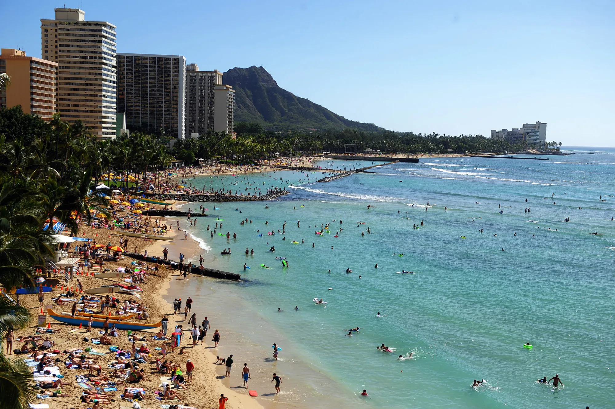 Waikiki beach in Honolulu, Hawaii.