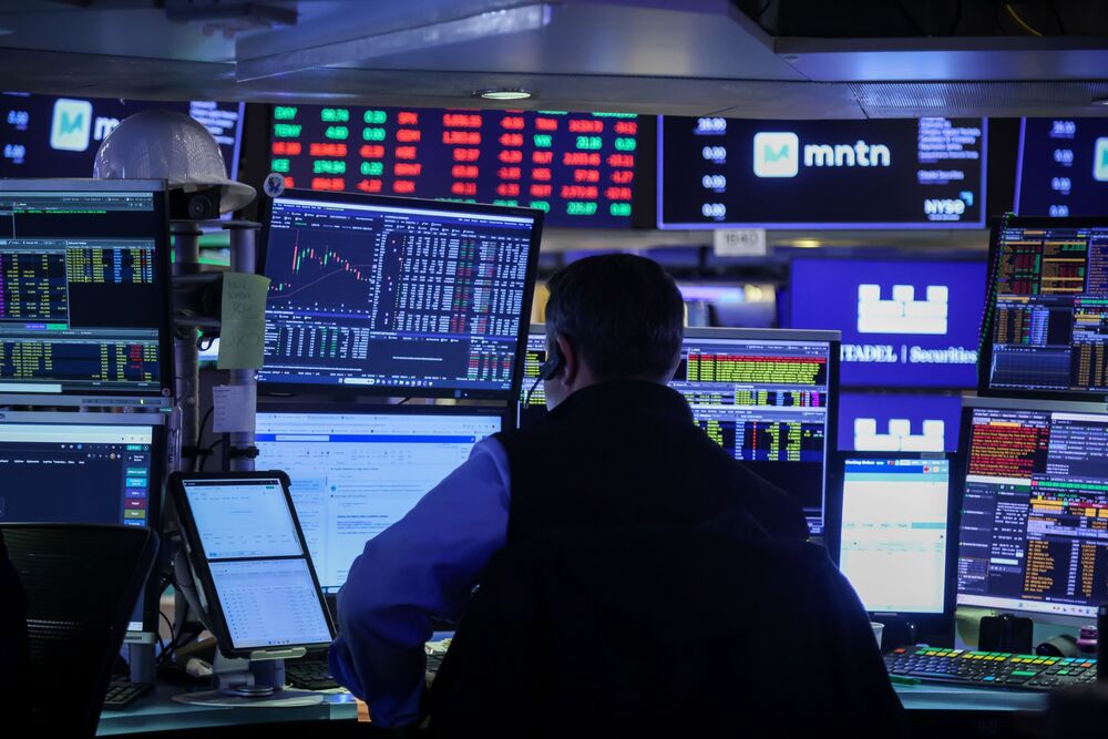 A trader works on the floor of the New York Stock Exchange