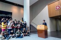 Hong Kong Chief Executive Carrie Lam News Conference Following Peaceful Mass March in Rain