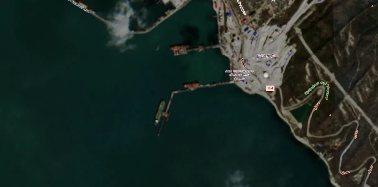 Oil tankers moored at the Sheskharis terminal in Novorossiysk on March 8, 2026 indicate that the facility has resumed operations after a drone strike at the start of the month.