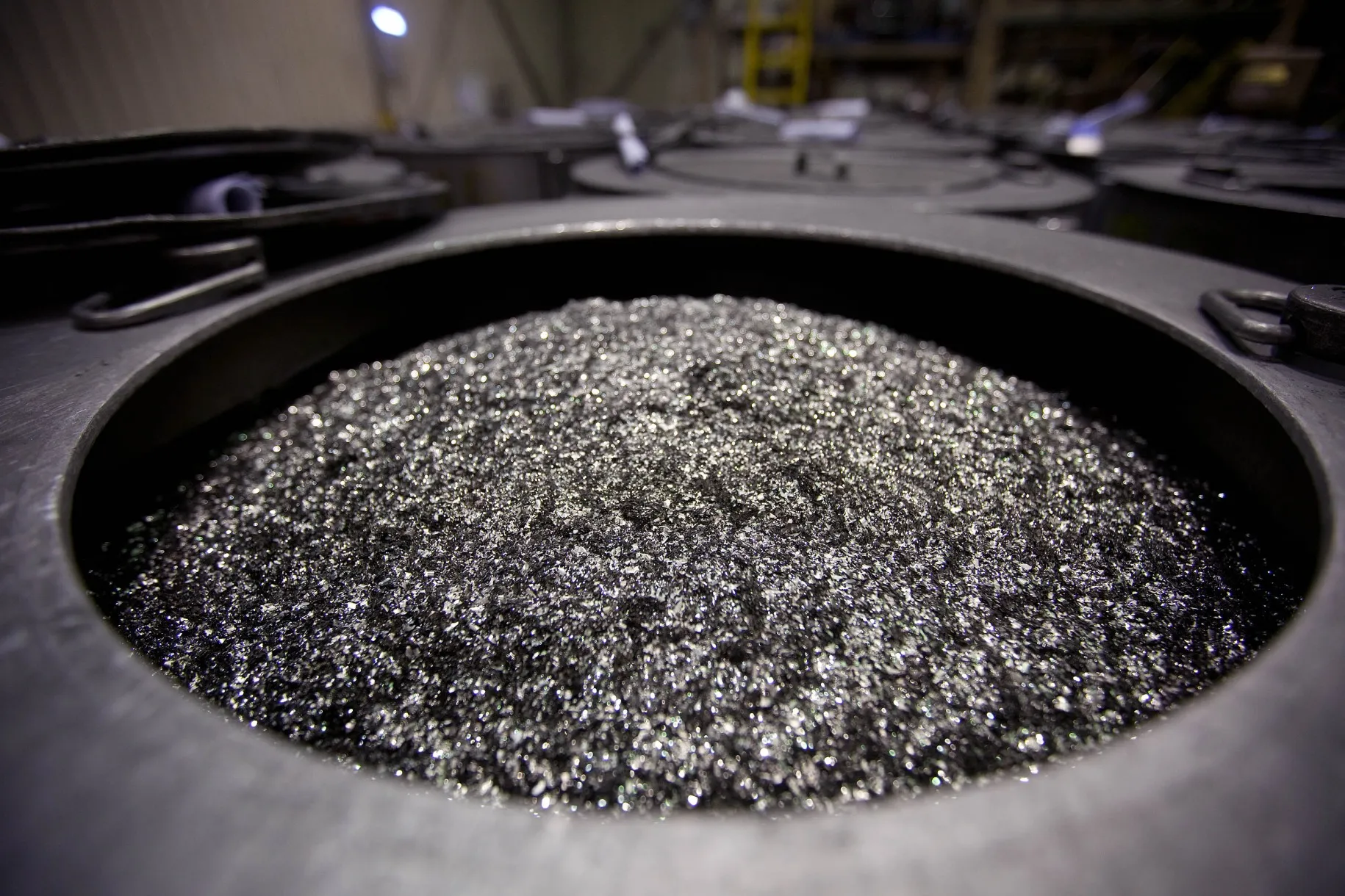 Neodymium iron boron magnets at a facility in China.