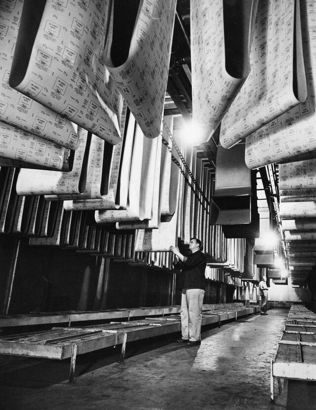 3M Sandpaper manufacturing, St Paul, MN circa 1970.