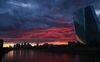 dpatop - 19 June 2020, Hessen, Frankfurt/Main: At sunset, the sky over the Frankfurt skyline and the ECB's Head Office (r) is coloured deep red. Photo: Arne Dedert/dpa (Photo by Arne Dedert/picture alliance via Getty Images)