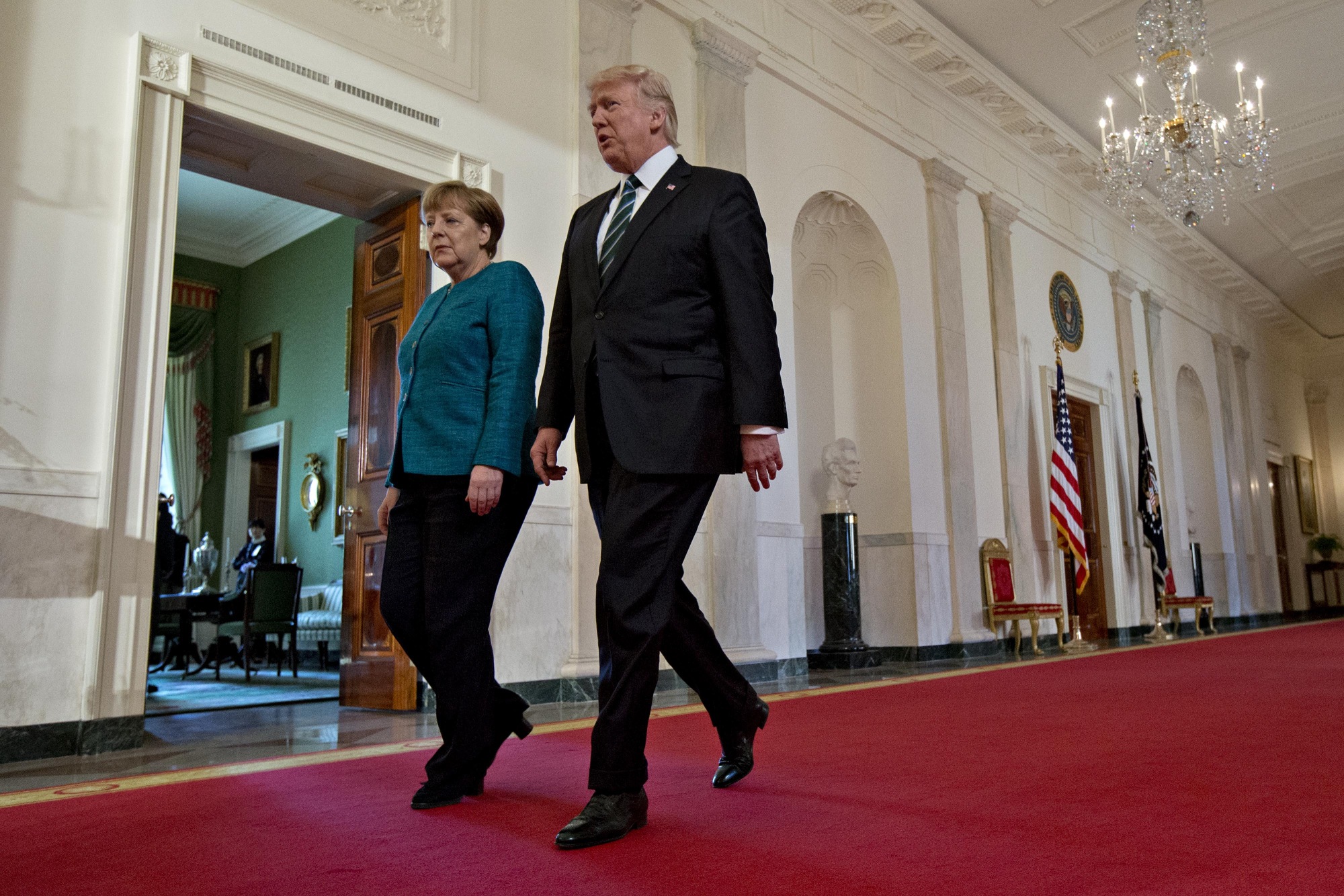 Merkel and Trump at the White House in&nbsp;March&nbsp;2017.&nbsp;