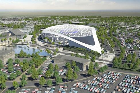 Rendering of new Rams stadium