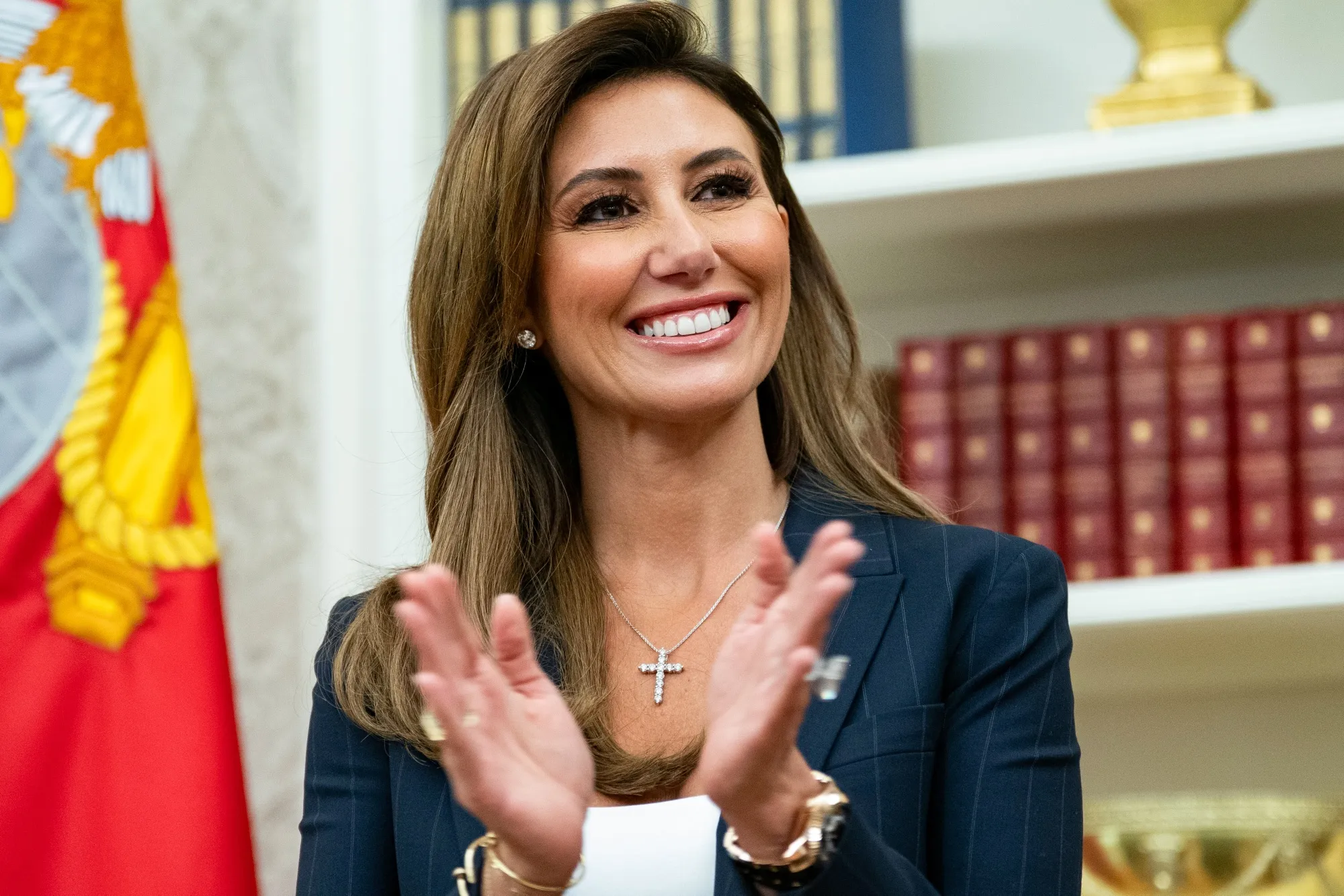 Alina Habba in the Oval Office of the White House in Washington, DC, US, on Friday, March 28, 2025.