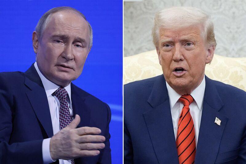 ロシアのプーチン大統領（左）とトランプ米大統領（右）