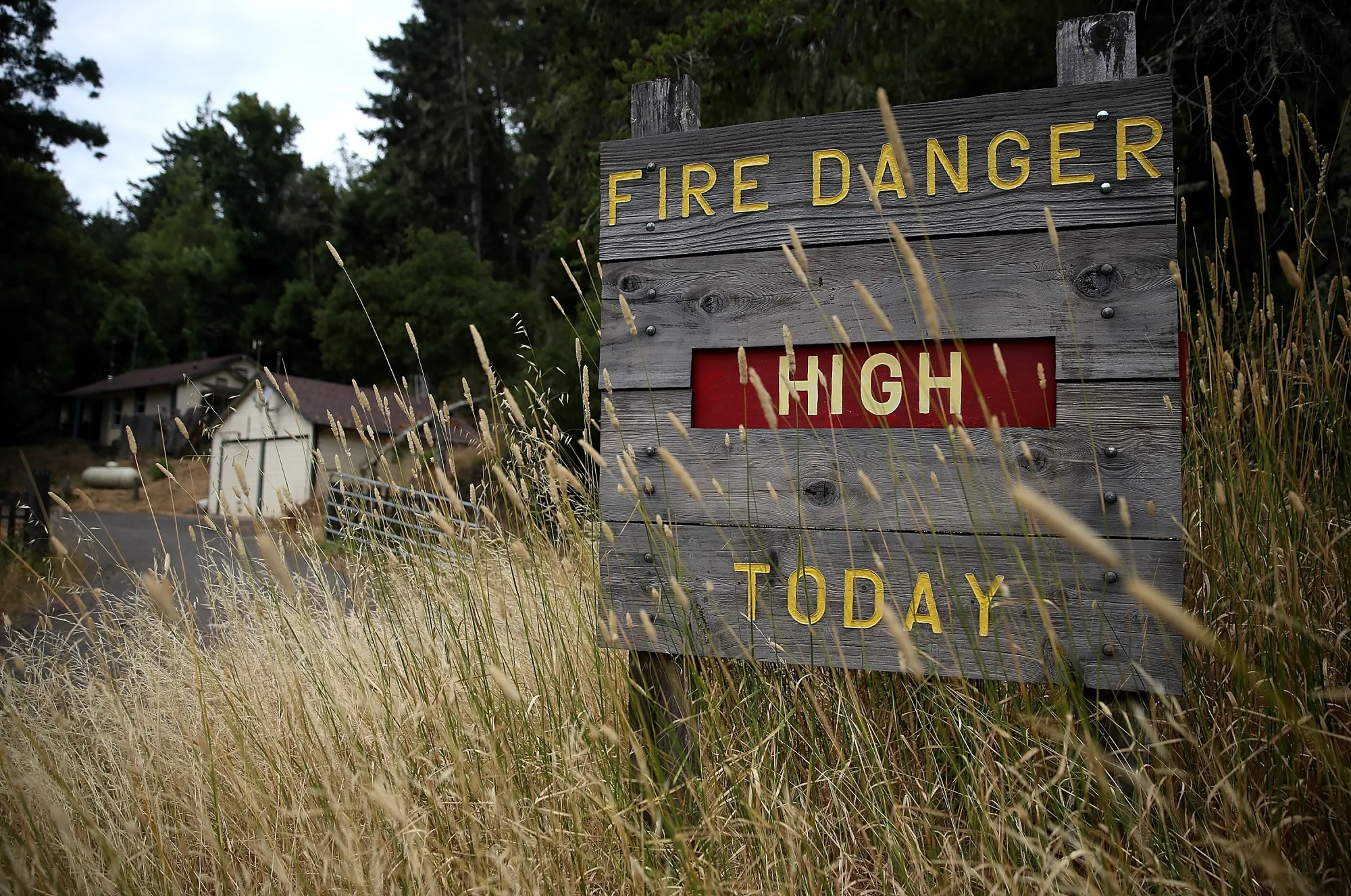 A fire danger sign in Lagunitas, California.&nbsp;